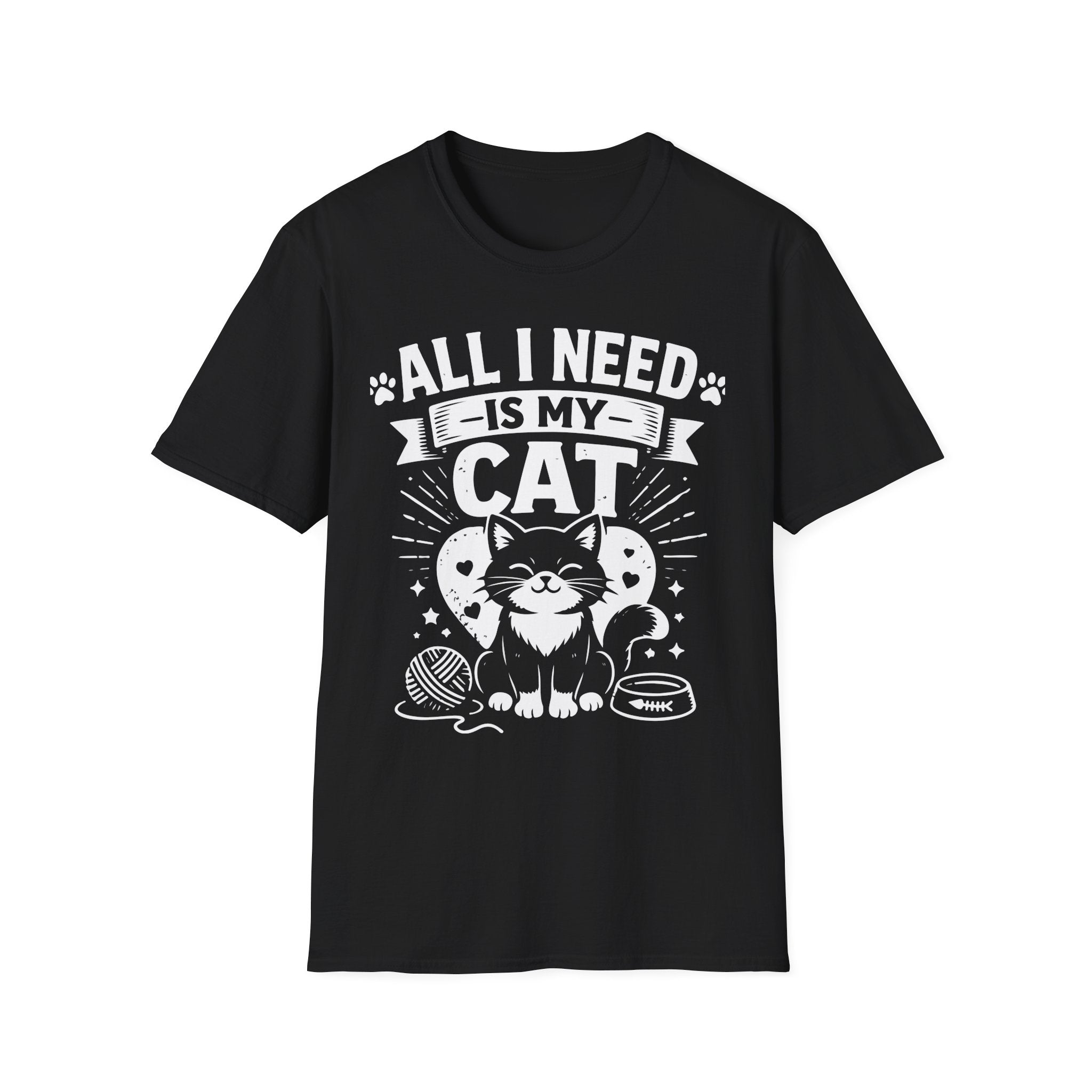 All I Need Is My Cat Shirt, Cat Lover Tee, Funny Cat Lady Gift, Cat Mom Shirt, Cat Illustration Tee, Pet Mom Gift, Cat Tee