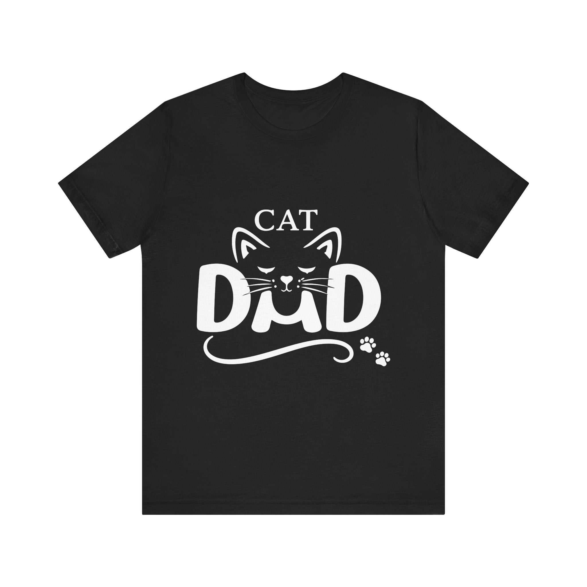 Cat Dad T-Shirt | Cat Face Graphic Tee, Paw Print Design