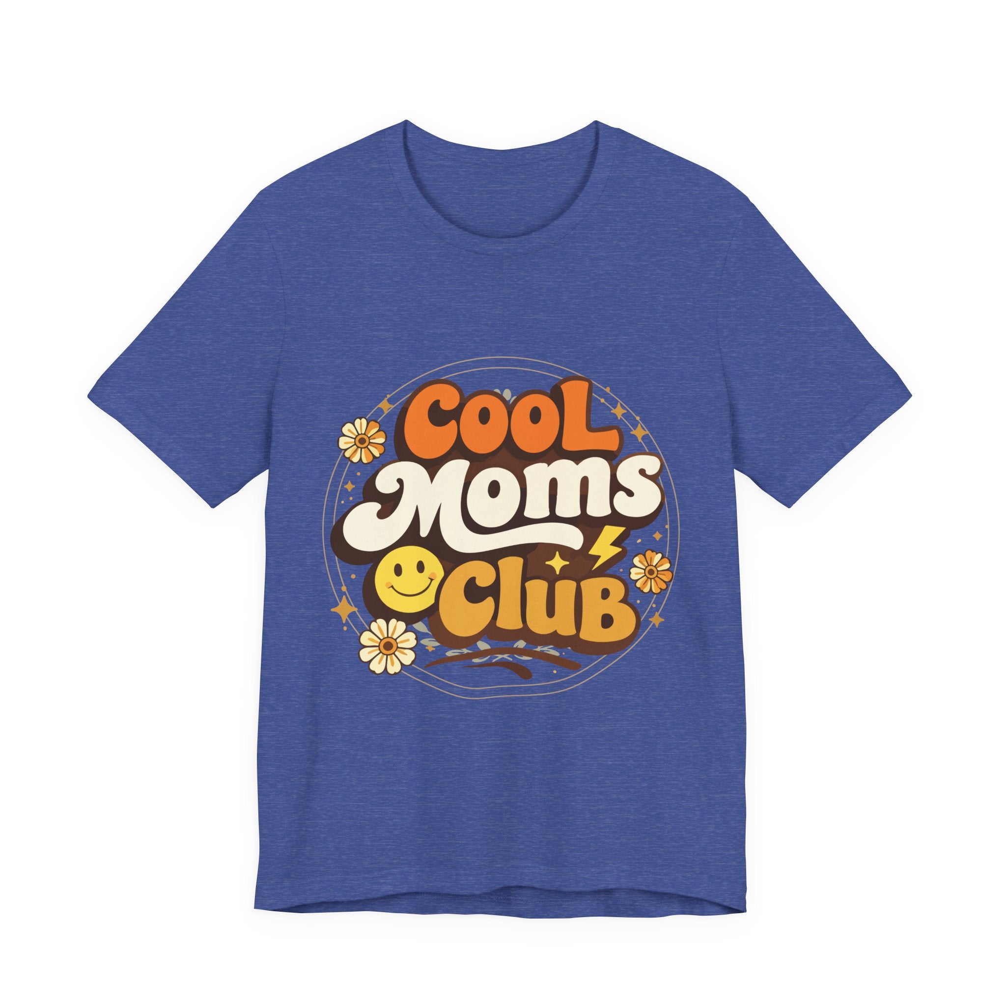 Cool Moms Club T-Shirt | Retro 70s Smiley Flower Graphic