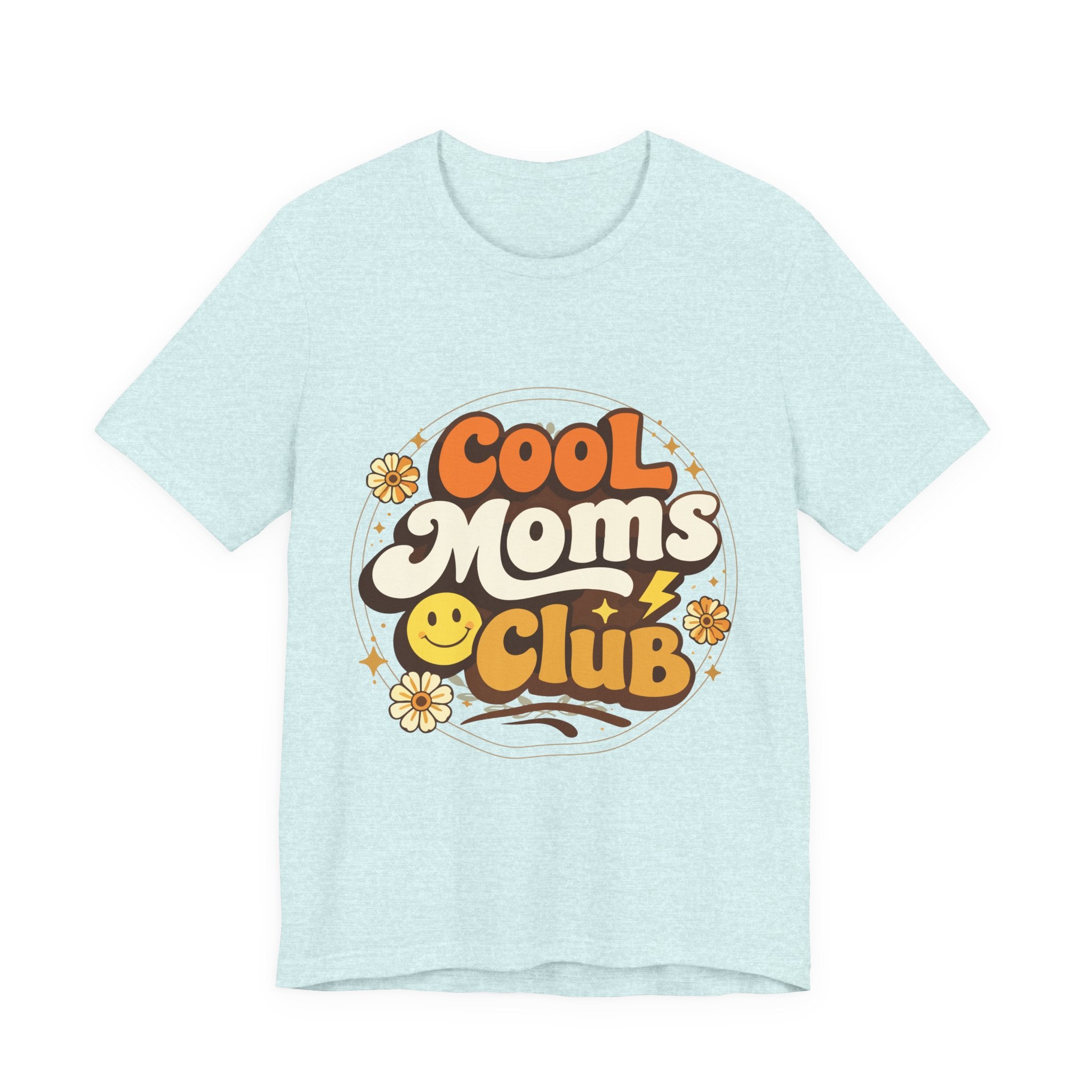 Cool Moms Club T-Shirt | Retro 70s Smiley Flower Graphic