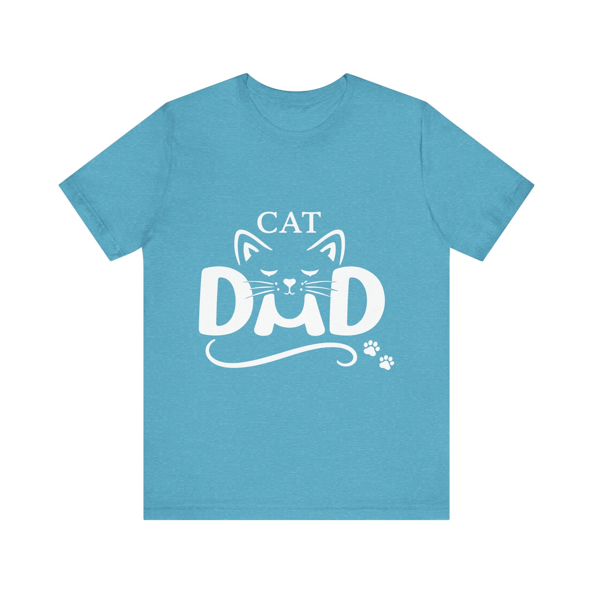 Cat Dad T-Shirt | Cat Face Graphic Tee, Paw Print Design