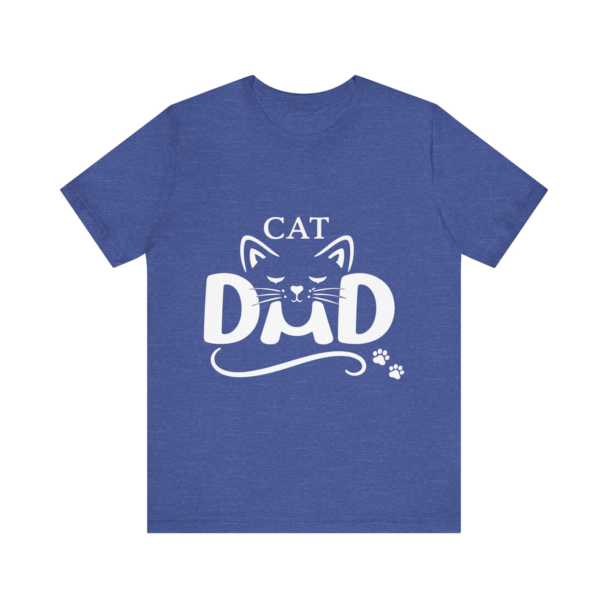 Cat Dad T-Shirt | Cat Face Graphic Tee, Paw Print Design