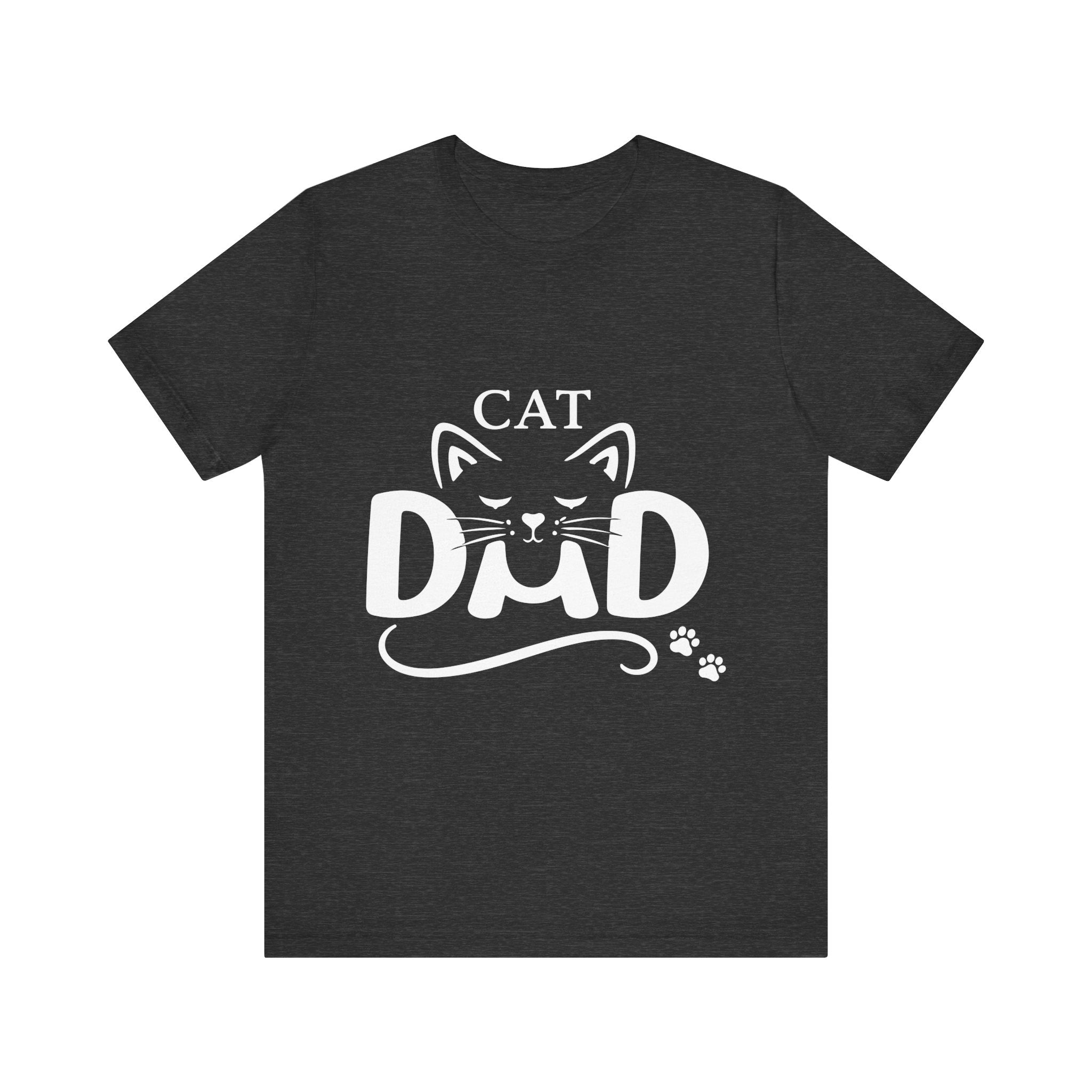 Cat Dad T-Shirt | Cat Face Graphic Tee, Paw Print Design