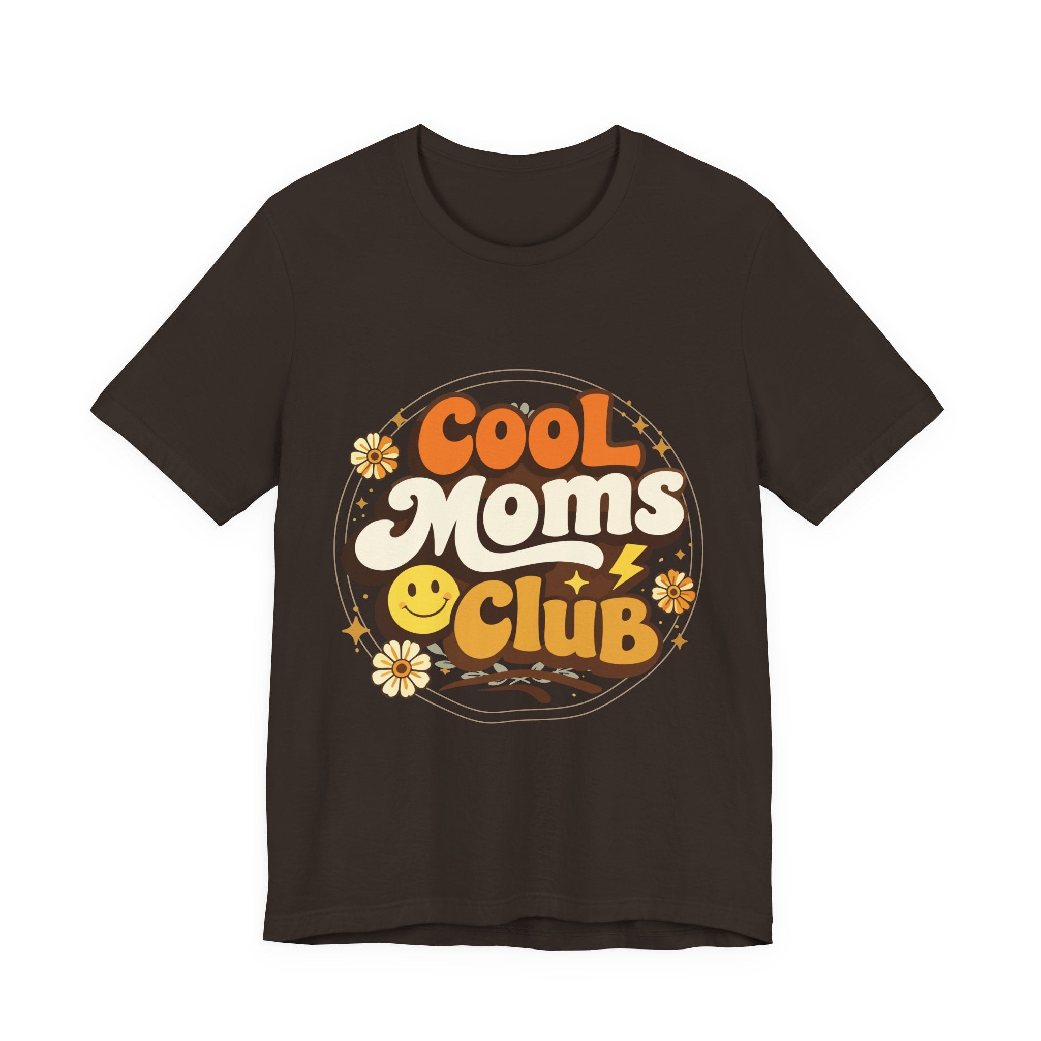 Cool Moms Club T-Shirt | Retro 70s Smiley Flower Graphic