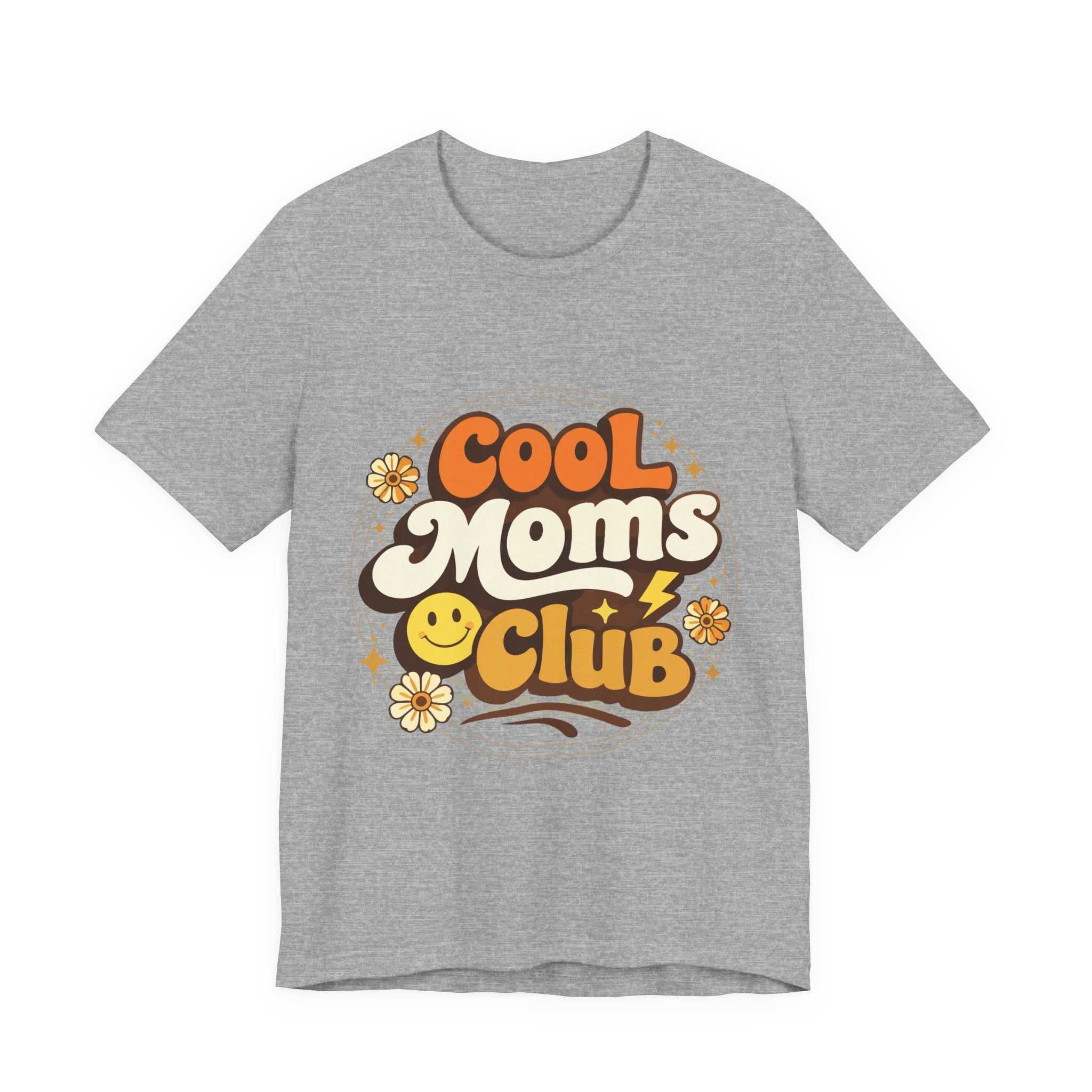 Cool Moms Club T-Shirt | Retro 70s Smiley Flower Graphic