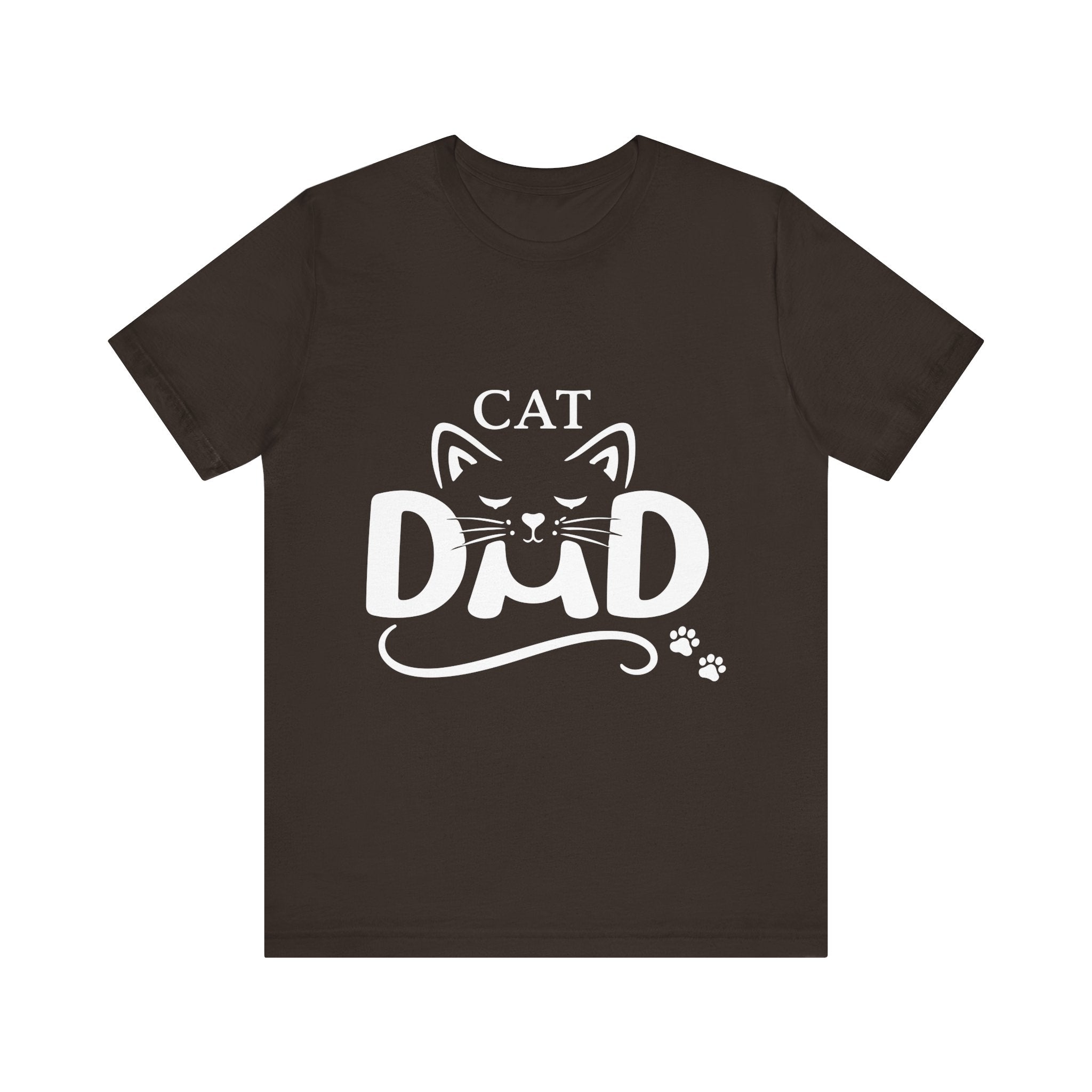 Cat Dad T-Shirt | Cat Face Graphic Tee, Paw Print Design