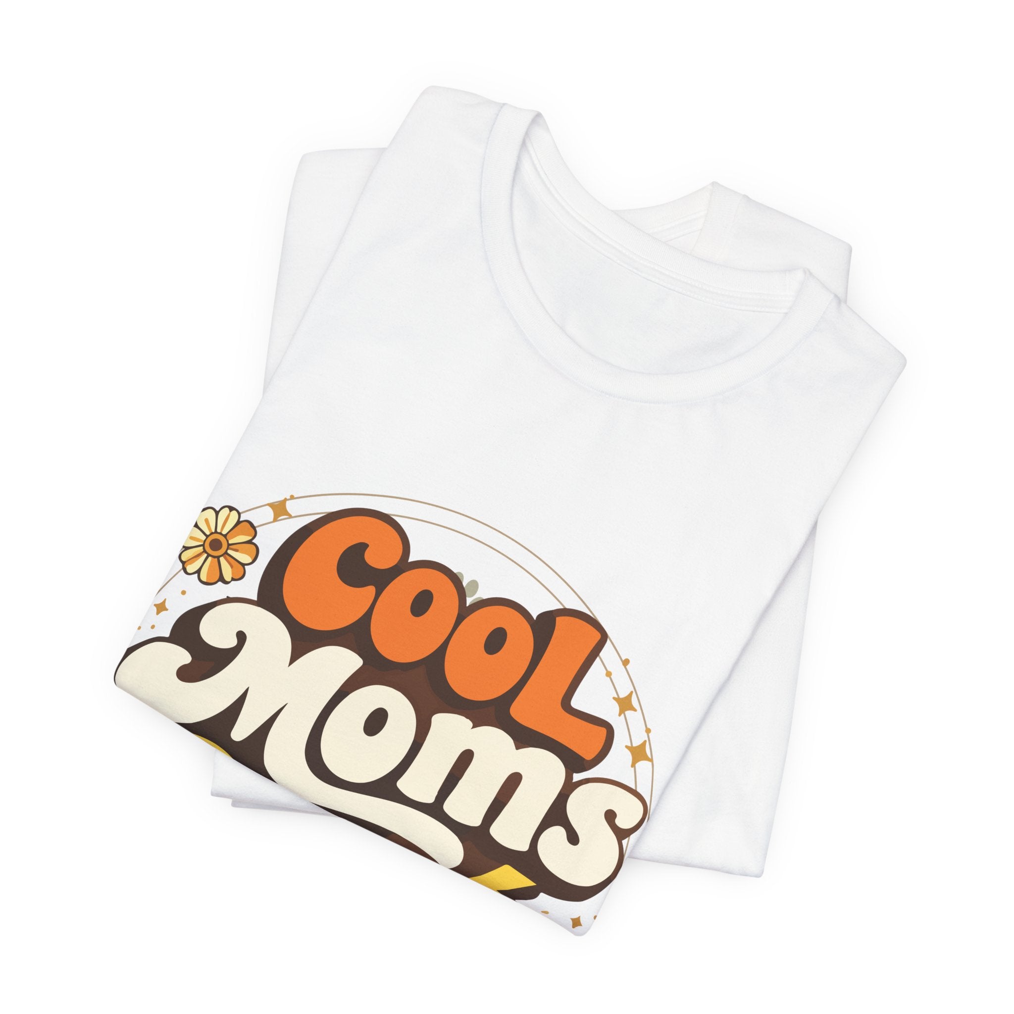 Cool Moms Club T-Shirt | Retro 70s Smiley Flower Graphic