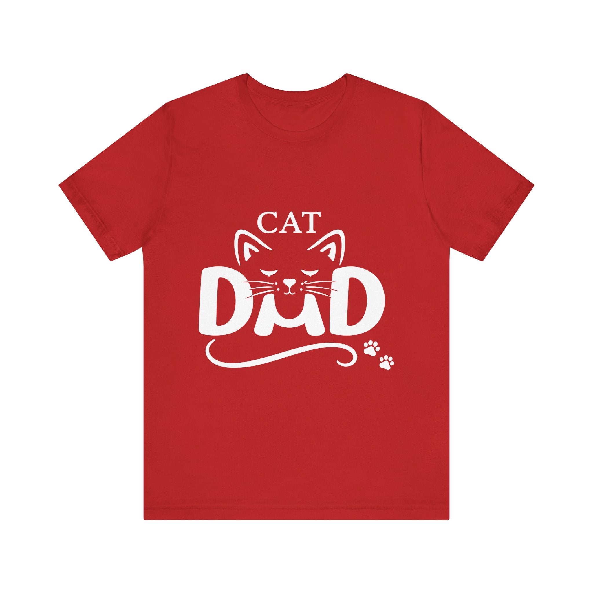 Cat Dad T-Shirt | Cat Face Graphic Tee, Paw Print Design