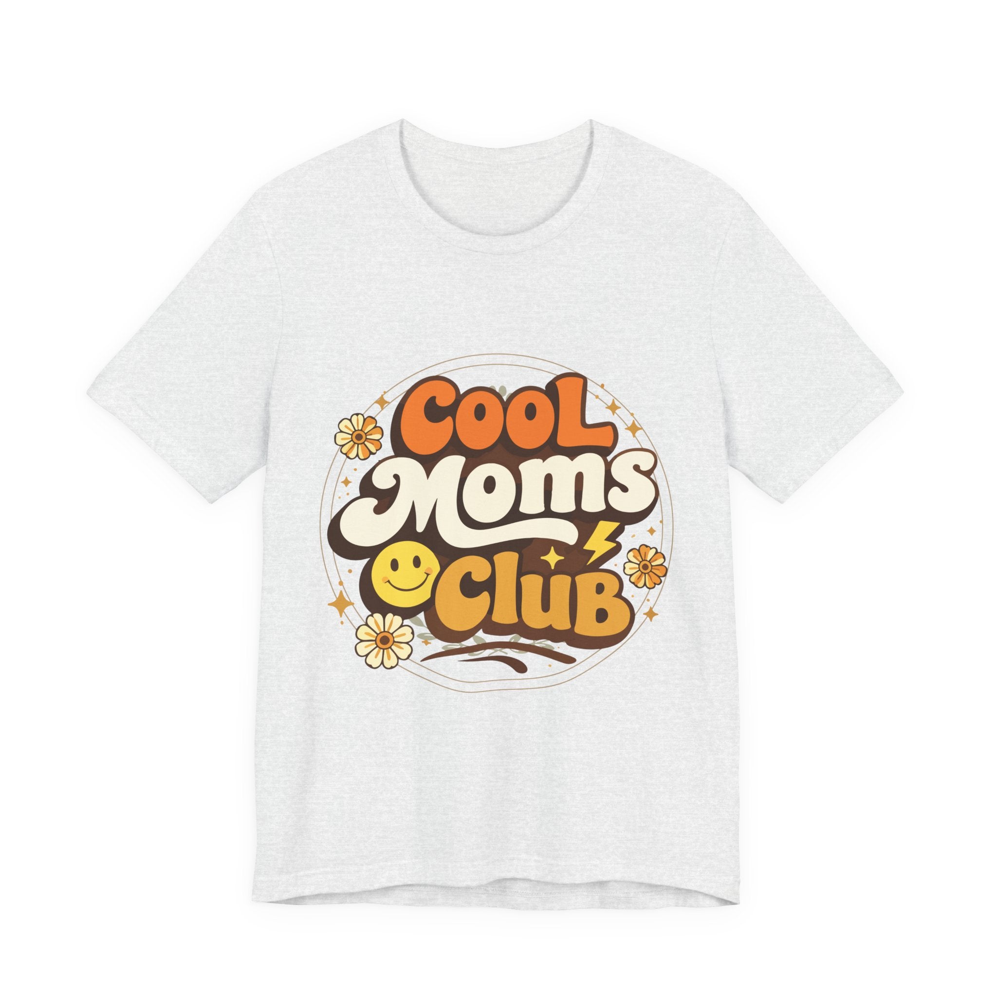 Cool Moms Club T-Shirt | Retro 70s Smiley Flower Graphic