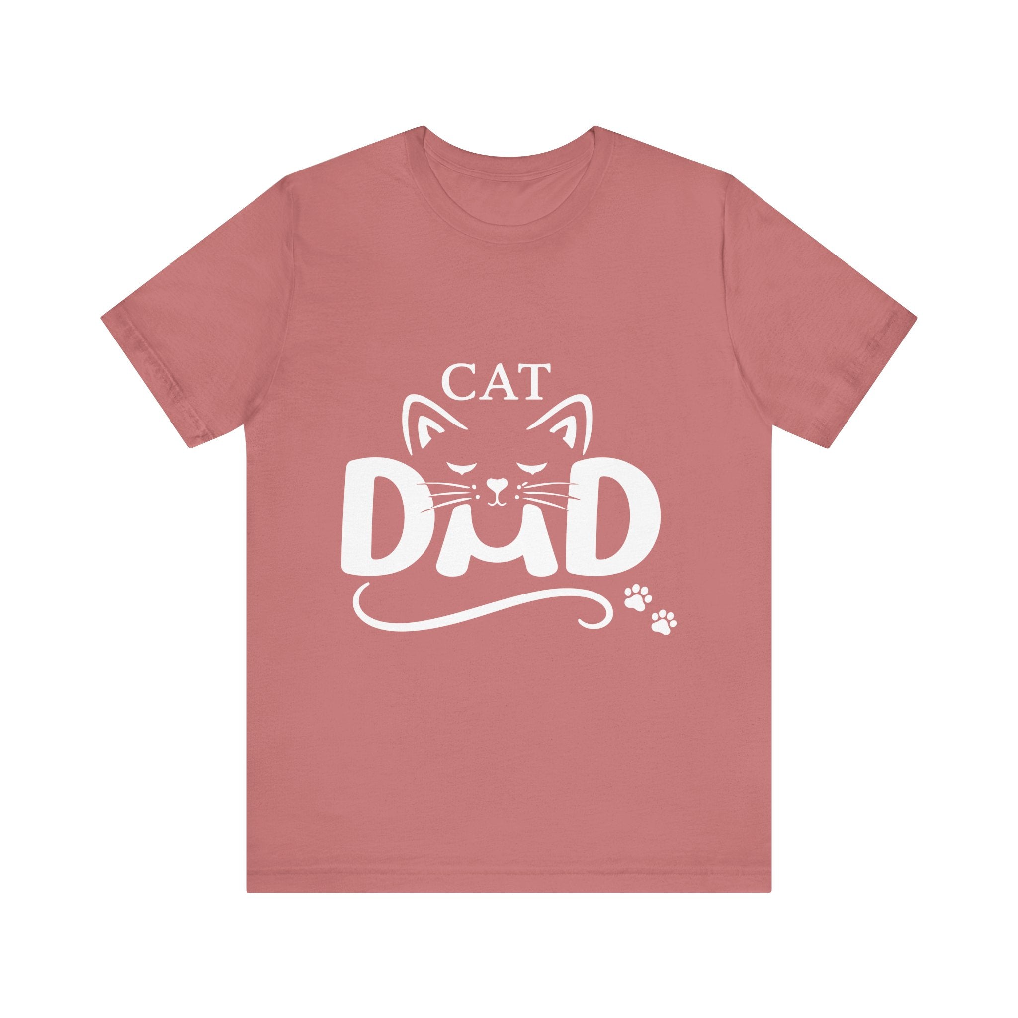 Cat Dad T-Shirt | Cat Face Graphic Tee, Paw Print Design