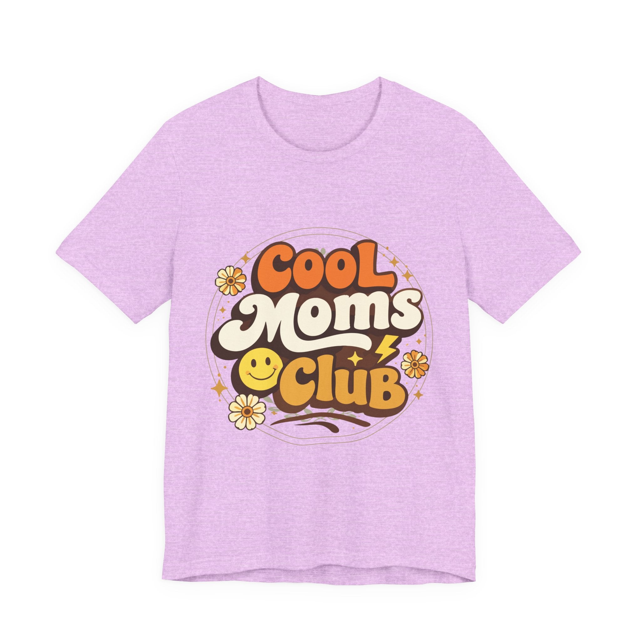 Cool Moms Club T-Shirt | Retro 70s Smiley Flower Graphic