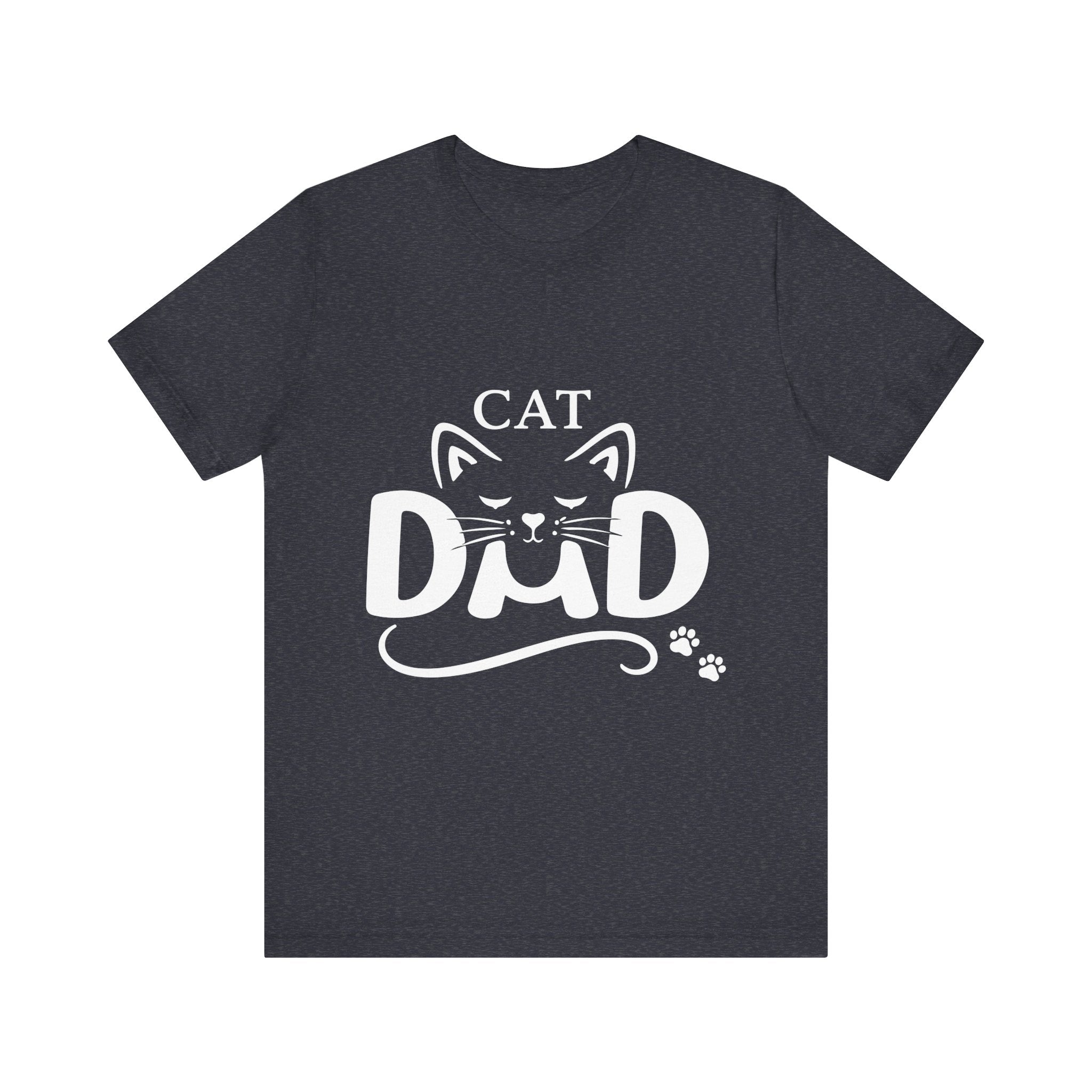 Cat Dad T-Shirt | Cat Face Graphic Tee, Paw Print Design
