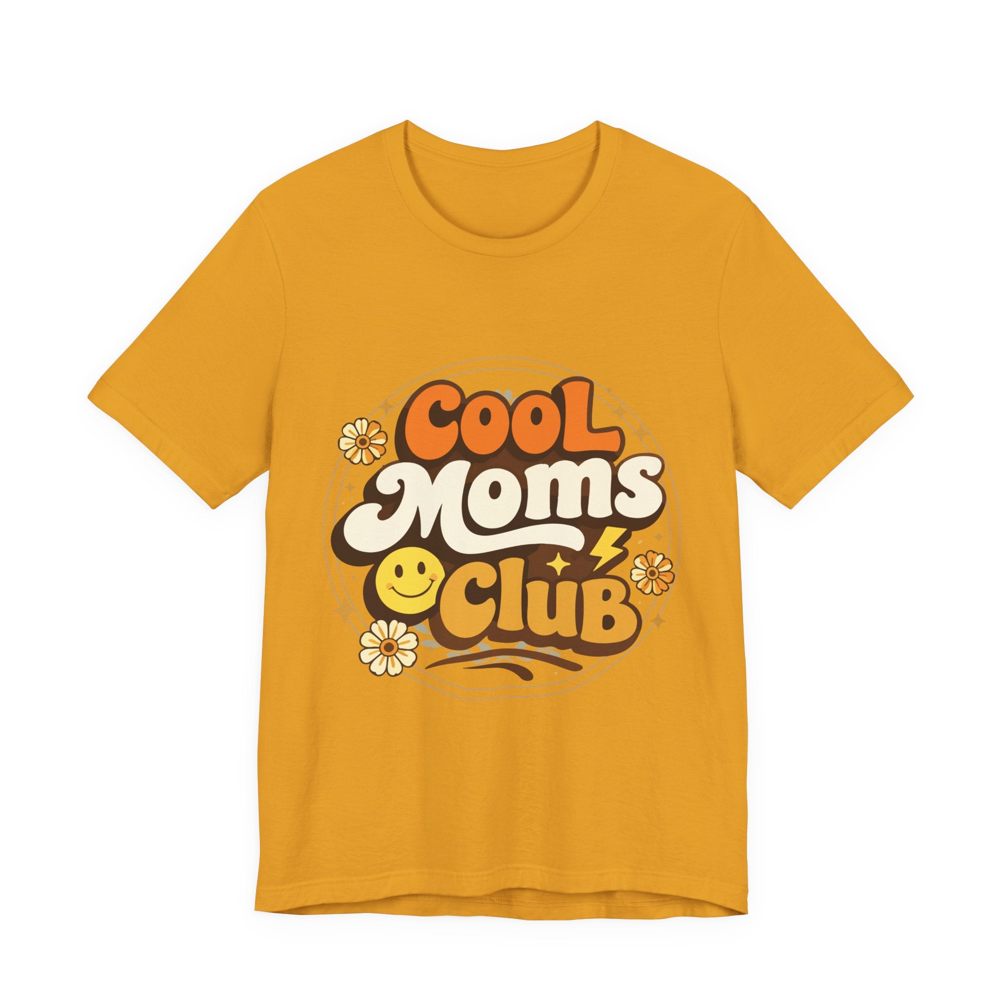 Cool Moms Club T-Shirt | Retro 70s Smiley Flower Graphic