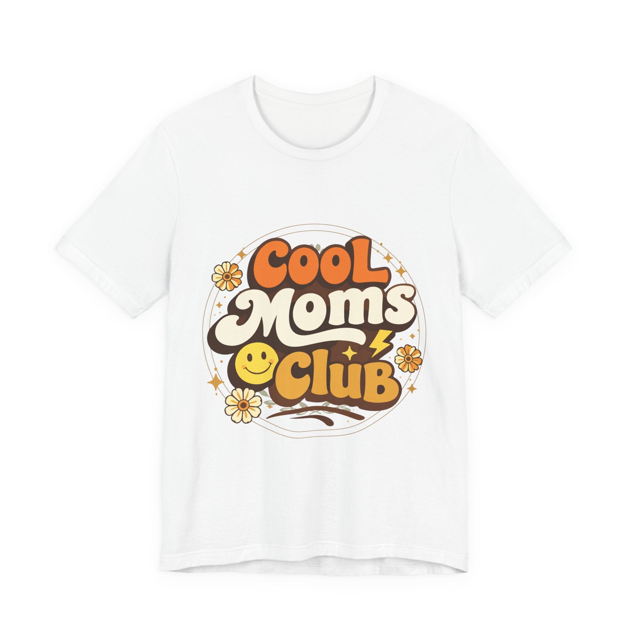 Cool Moms Club T-Shirt | Retro 70s Smiley Flower Graphic