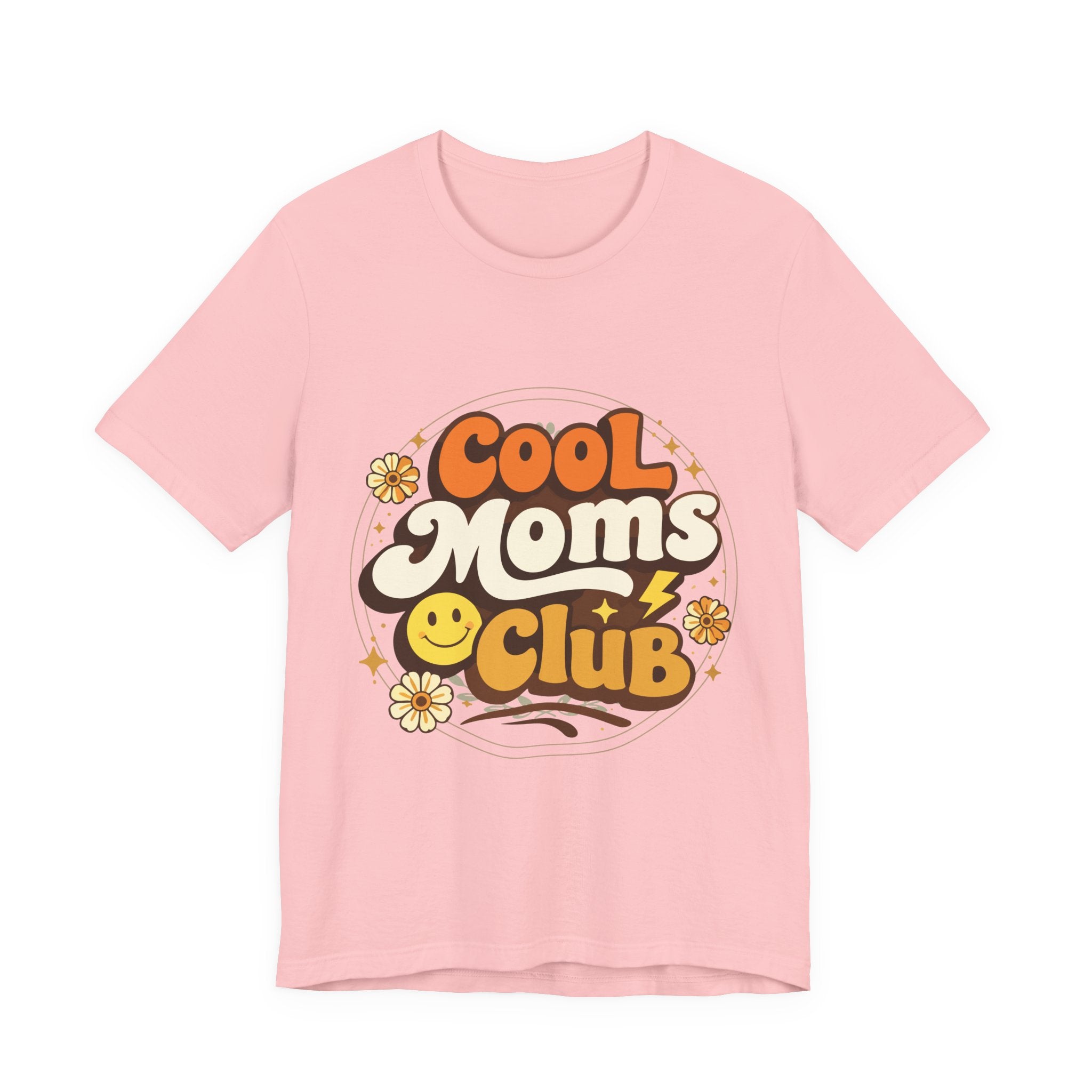 Cool Moms Club T-Shirt | Retro 70s Smiley Flower Graphic