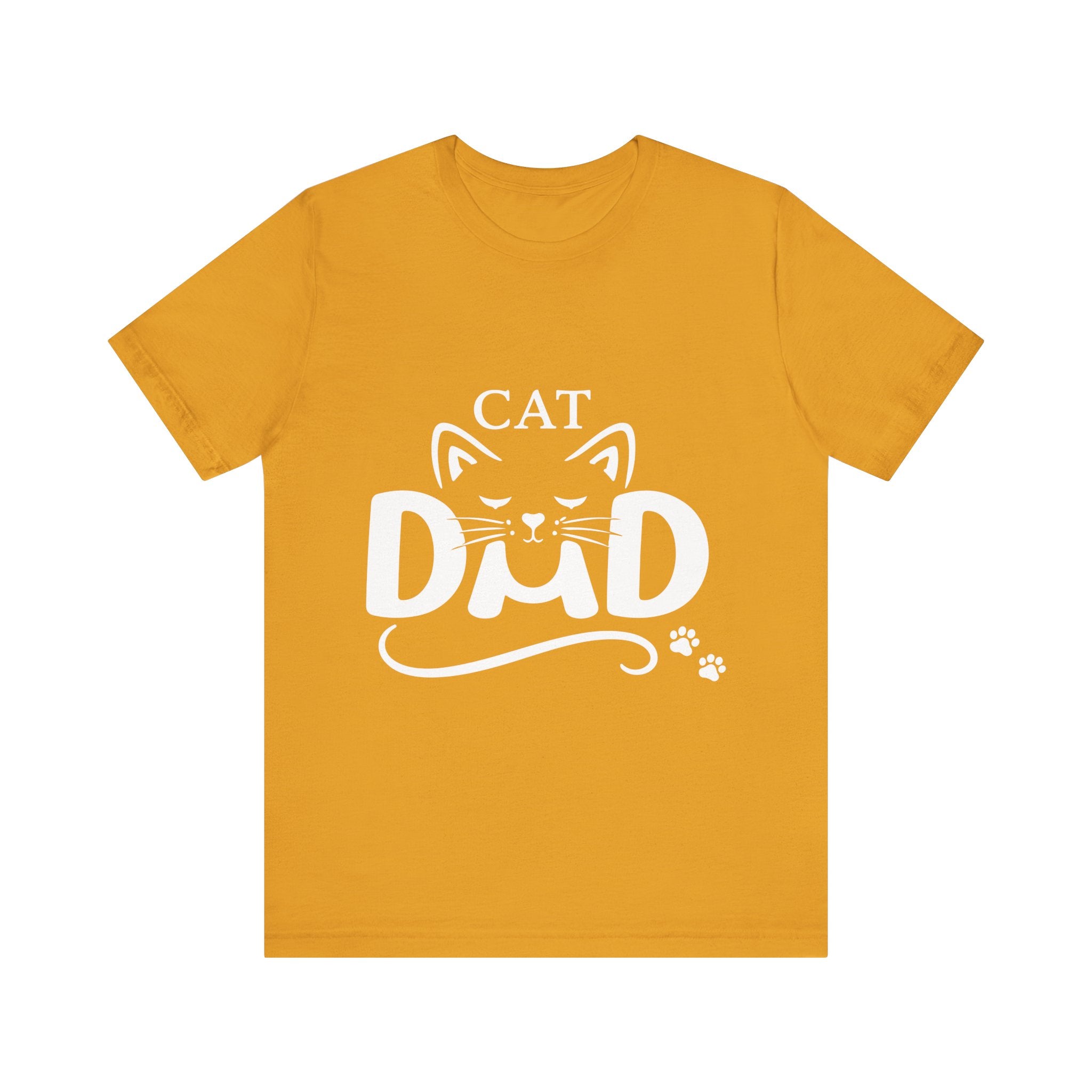 Cat Dad T-Shirt | Cat Face Graphic Tee, Paw Print Design