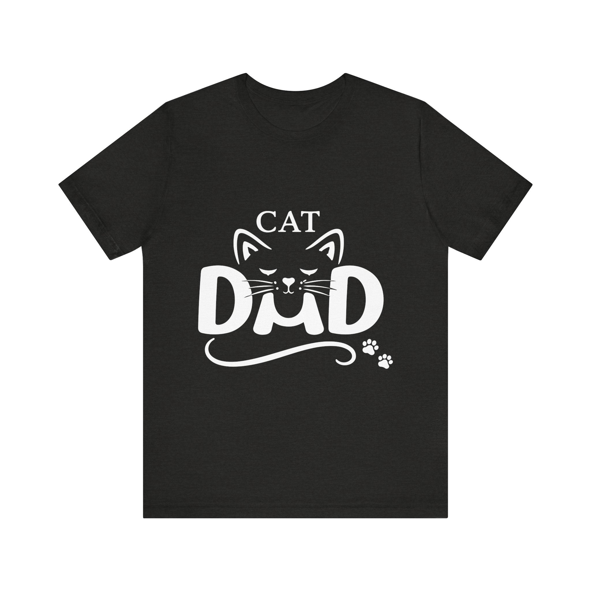 Cat Dad T-Shirt | Cat Face Graphic Tee, Paw Print Design