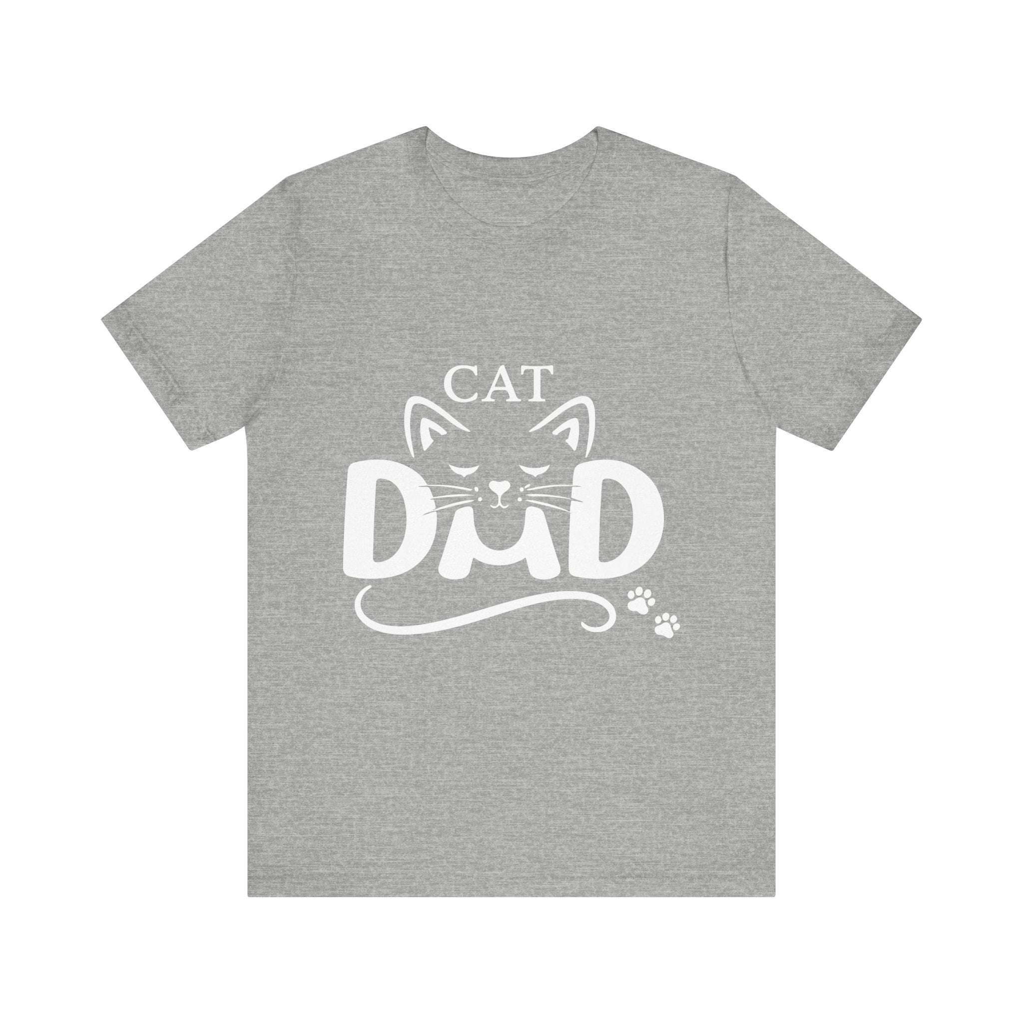 Cat Dad T-Shirt | Cat Face Graphic Tee, Paw Print Design