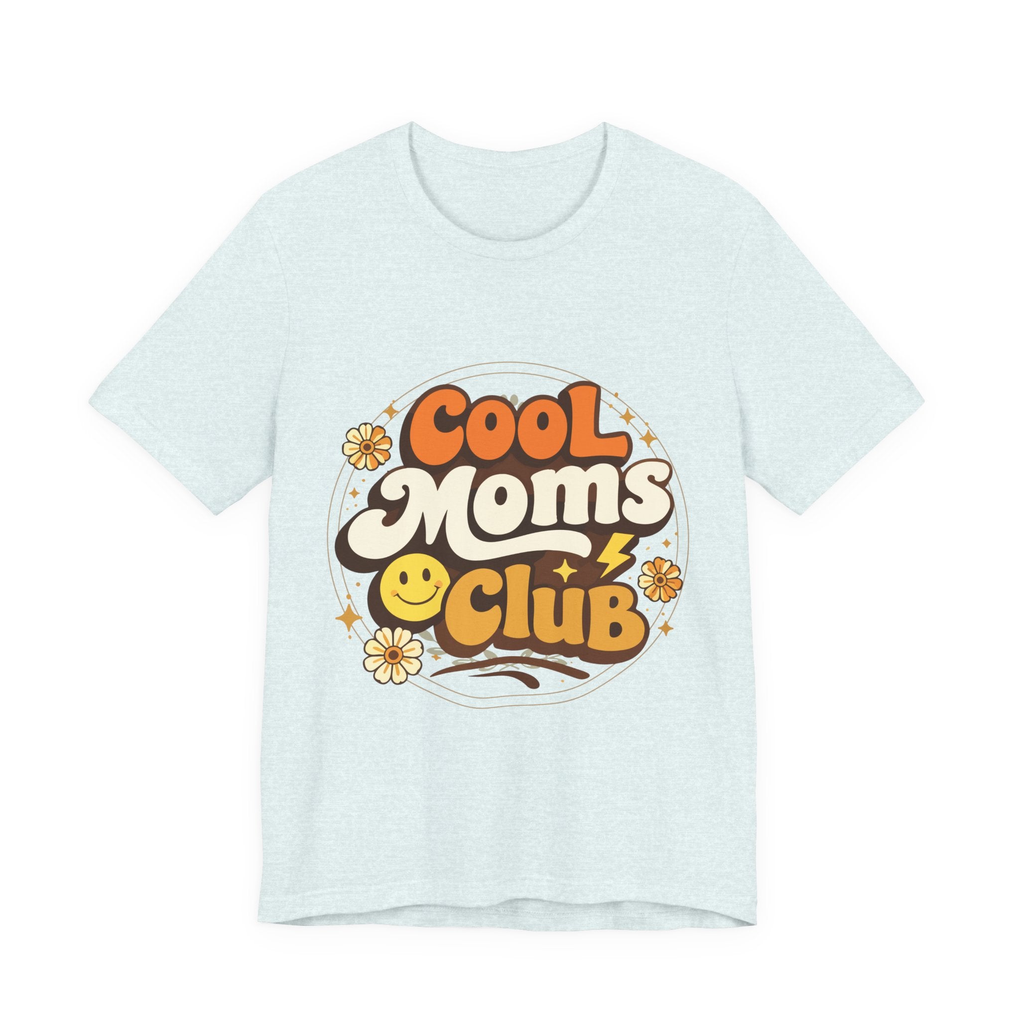Cool Moms Club T-Shirt | Retro 70s Smiley Flower Graphic